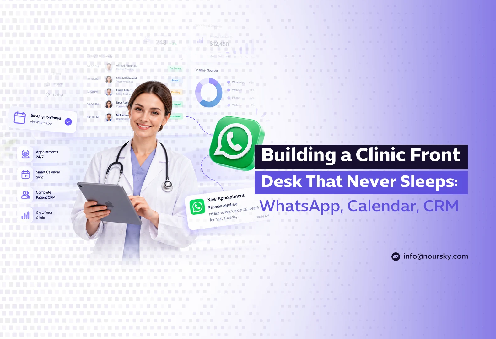 Building a Clinic Front Desk That Never Sleeps: WhatsApp, Calendar, CRM