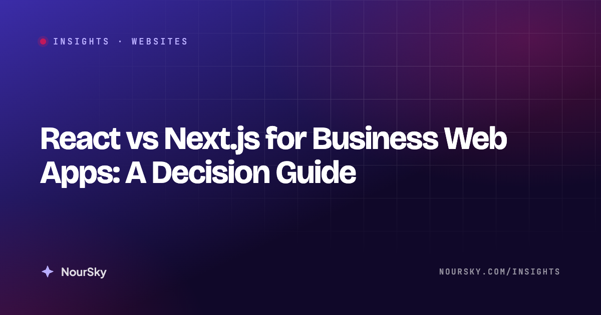 React vs Next.js for Business Web Apps: A Decision Guide